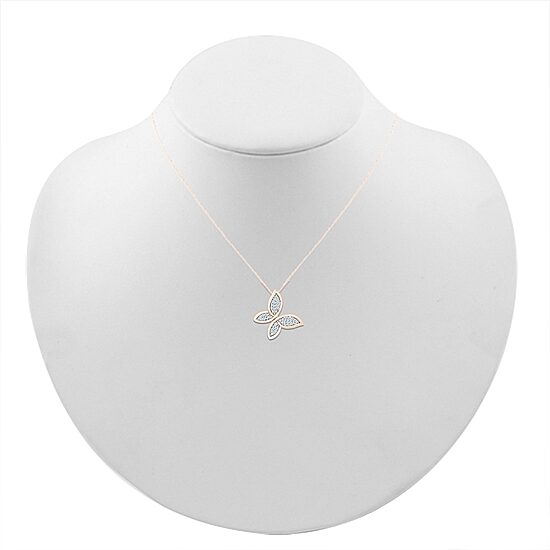 Womens 1/10 CT. T.W. Natural White Diamond 10K Gold Butterfly 18 Inch Pendant Necklace