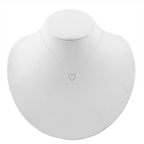 Womens 1/10 CT. T.W. Natural White Diamond 10K Gold Heart 18 Inch Pendant Necklace