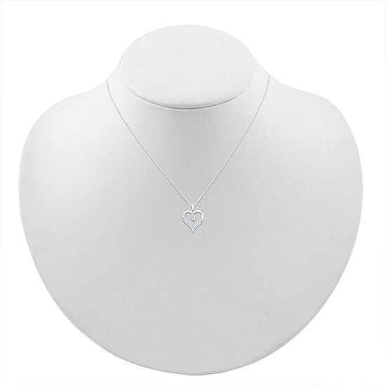 Womens 1/4 CT. T.W. Natural White Diamond 10K Gold Heart 18 Inch Pendant Necklace