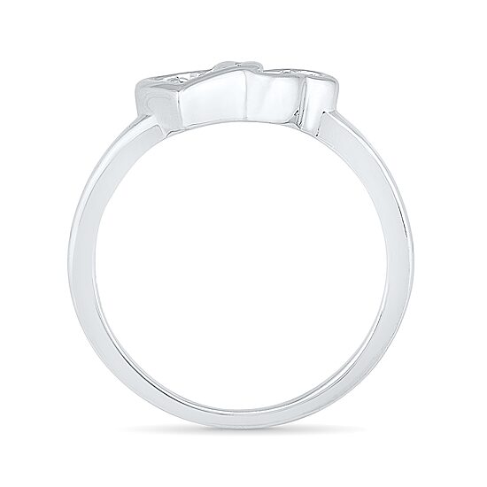 Womens Diamond Accent Natural White Diamond Sterling Silver Heart Cocktail Ring