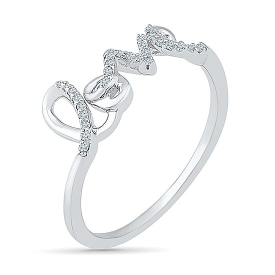 Womens Diamond Accent Natural White Diamond Sterling Silver Cocktail Ring