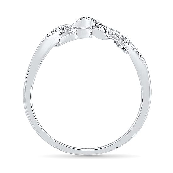 Womens Diamond Accent Natural White Diamond Sterling Silver Cocktail Ring