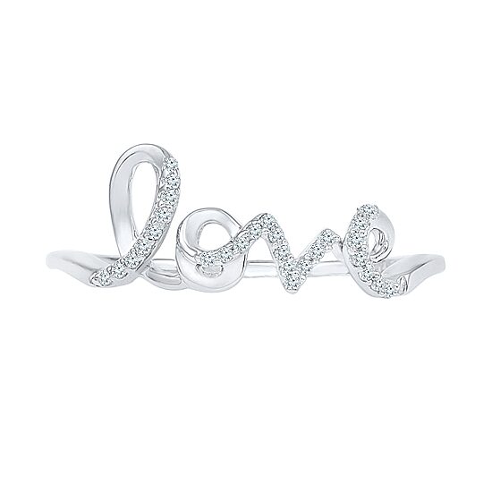 Womens Diamond Accent Natural White Diamond Sterling Silver Cocktail Ring
