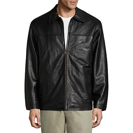 Vintage Leather Lambskin Bomber Jkt Leather Bomber Jacket-JCPenney