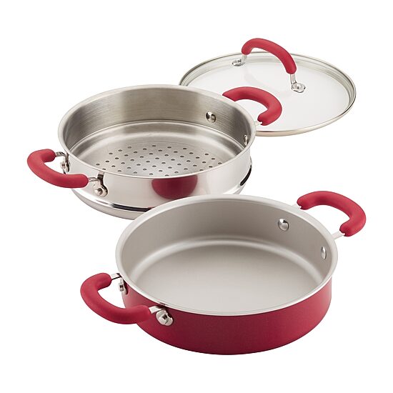 Rachael Ray Create Delicious 3-Pc. Aluminum Non-Stick Steamer with Insert