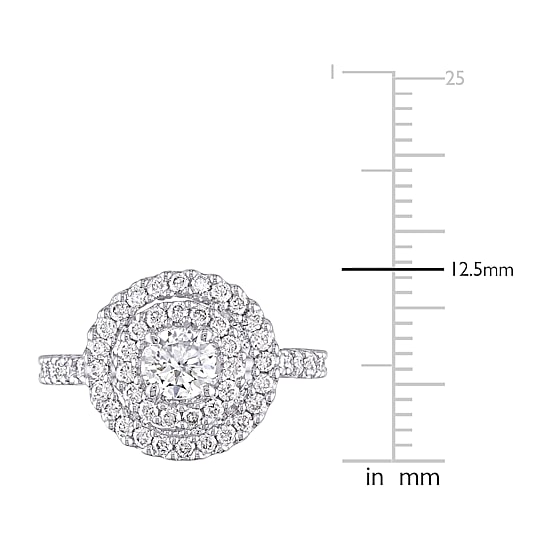Womens 1 CT. T.W. Natural White Diamond 14K Gold Round Engagement Ring