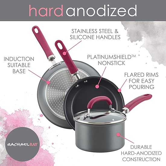 Rachael Ray Create Delicious Hard Anodized 2-pc. Deep Frying Pans