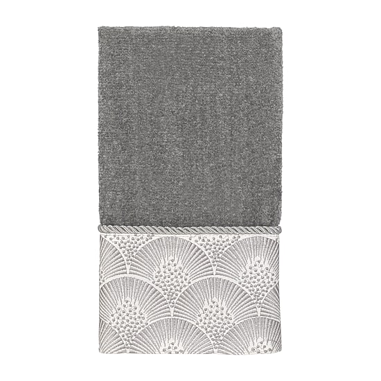 Avanti Deco Shell Nickel Embellished Bordered Bath Towel
