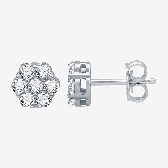 Diamond Blossom 1/2 Ct. T.W. 1/2 CT. T.W. Natural White Diamond 10K Gold 7.1mm Stud Earrings