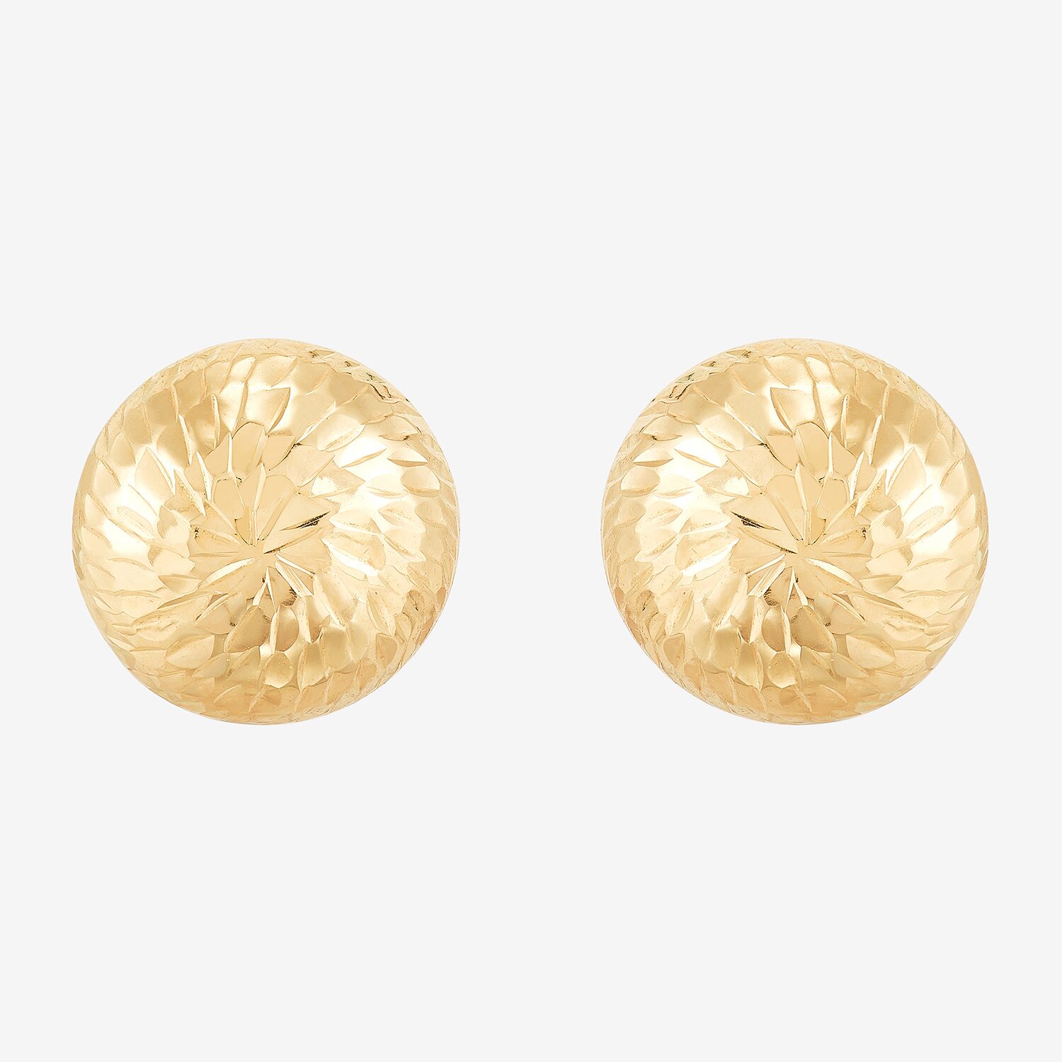14K Gold 10mm Dome Stud Earrings