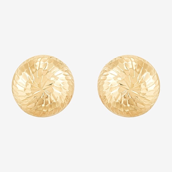 14K Gold 10mm Dome Stud Earrings