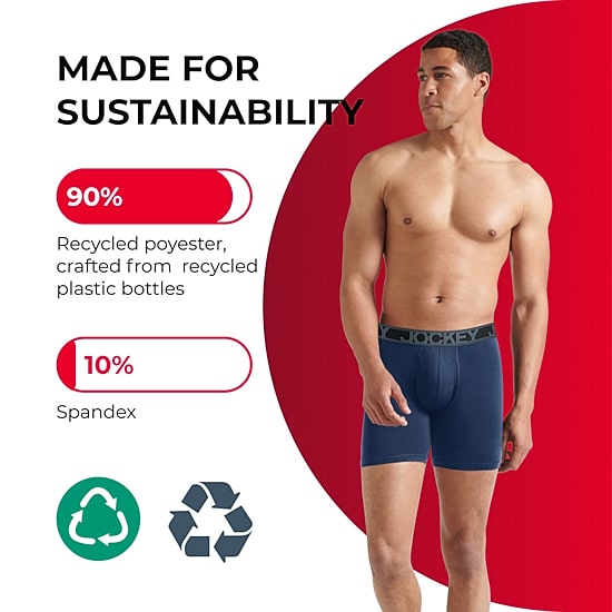 Jockey Active Microfiber Mens 3 Pack Boxer Briefs 9142