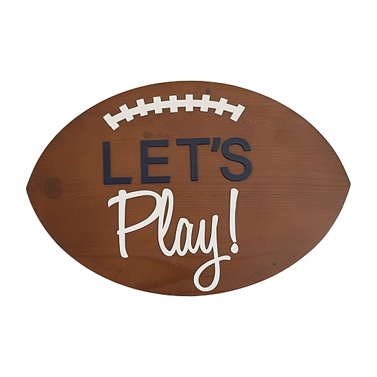 Nojo Lets Play Football Wood Wall Art