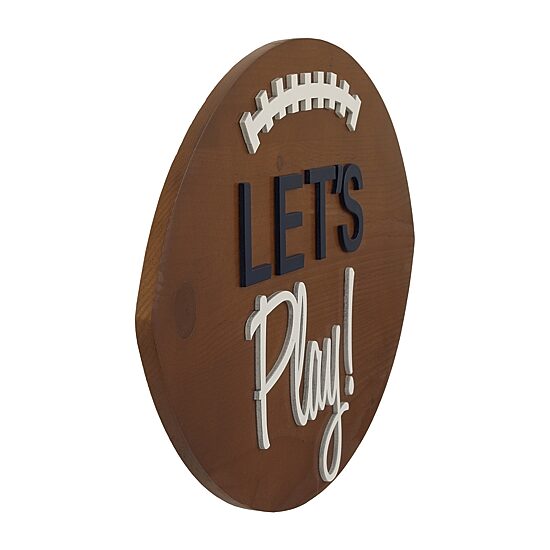 Nojo Lets Play Football Wood Wall Art