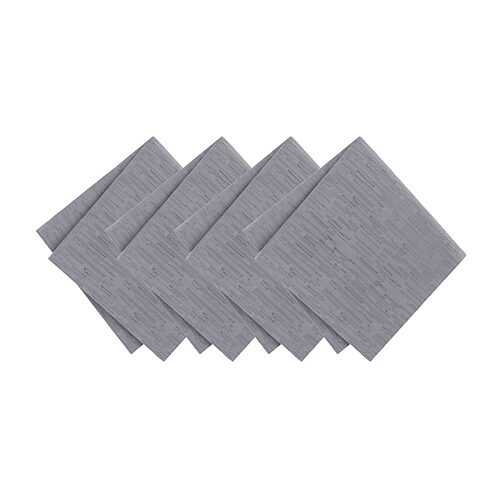 Continental Solid Texture Water and Stain Resistant Napkins 17 x 17, Set/4 - Gray