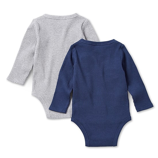 Okie Dokie Baby Boys Crew Neck Long Sleeve Rib 2-pc. Bodysuit