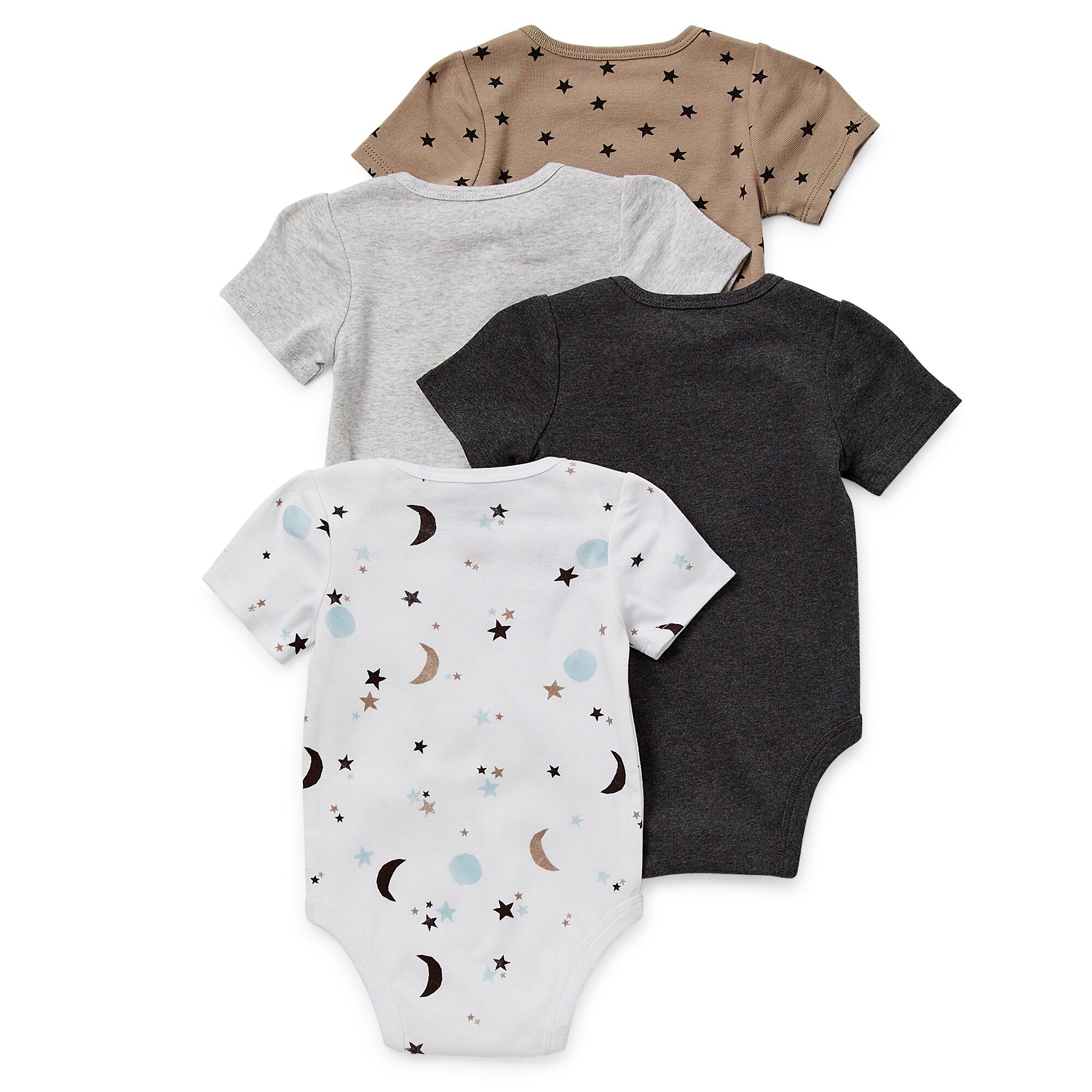 Okie Dokie Baby Unisex Crew Neck Short Sleeve Rib Rib 4-pc. Bodysuit