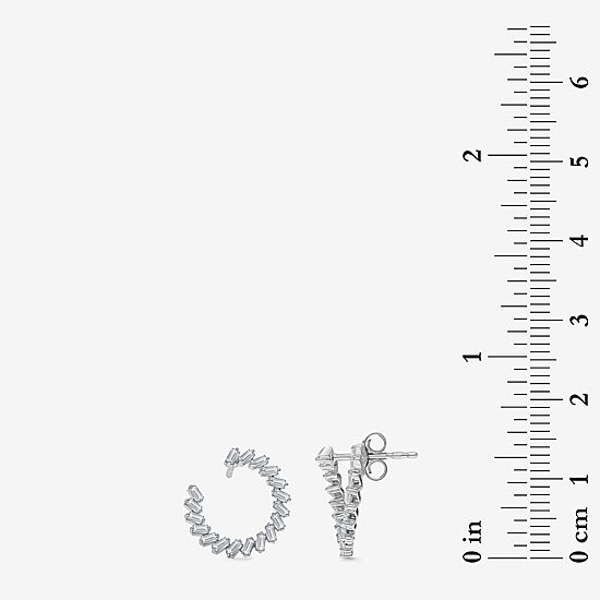 (I1/ I) Womens 1/2 CT. T.W. Lab Grown White Diamond Sterling Silver 14.7mm Circle Hoop Earrings