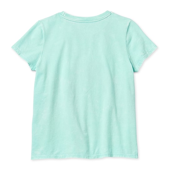 Disney Collection Little & Big Kid Girls Crew Neck Short Sleeve Regular Fit Ariel Princess The Little Mermaid Graphic T-Shirt