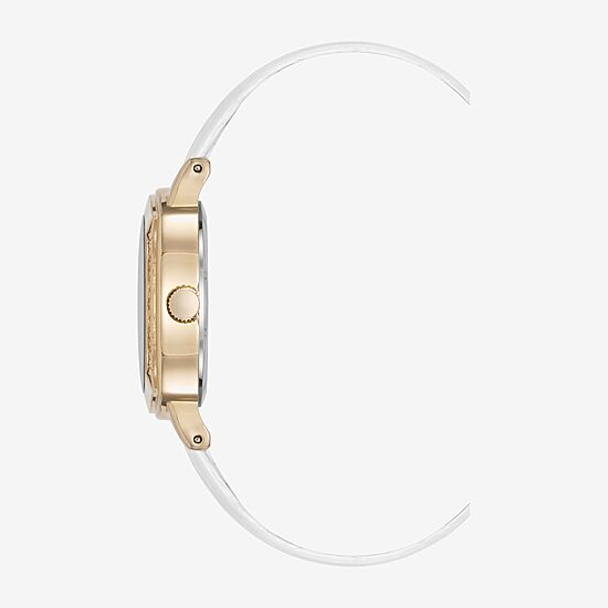 Armitron Womens White Leather Strap Watch 75-5977mpgpwt