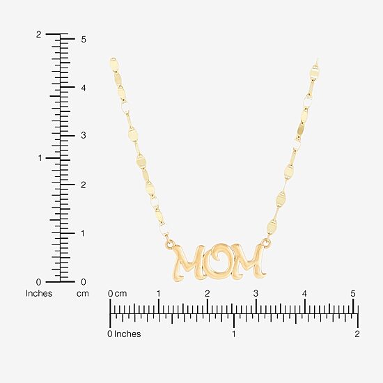 "Mom" Womens 10K Gold 16 Inch Pendant Necklace