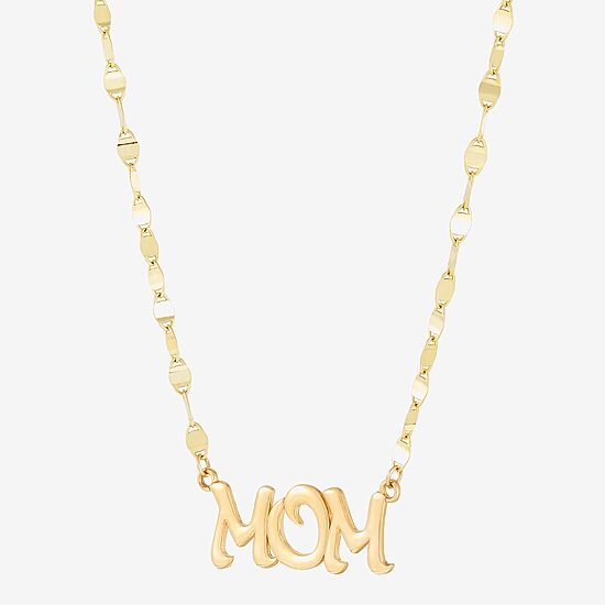 "Mom" Womens 10K Gold 16 Inch Pendant Necklace