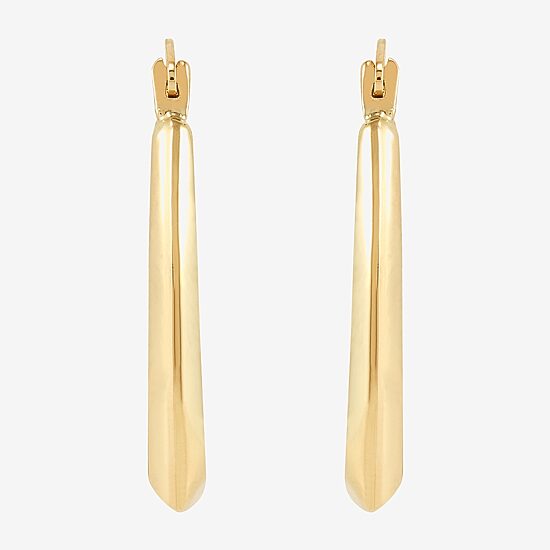 Womens 14K Gold 21.4mm Rectangular Hoop Earrings