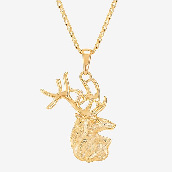 Limited Quantities! Deer Womens 14K Gold Over Silver 22 Inch Pendant Necklace