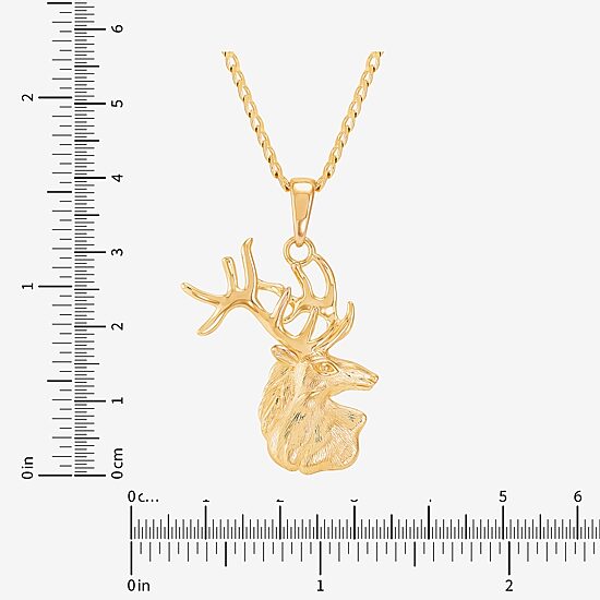 Limited Quantities! Deer Womens 14K Gold Over Silver 22 Inch Pendant Necklace