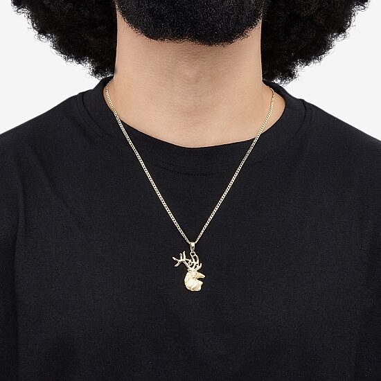 Limited Quantities! Deer Womens 14K Gold Over Silver 22 Inch Pendant Necklace