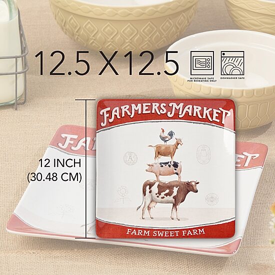 Certified International Vintage Farm Ceramic Serving Platter
