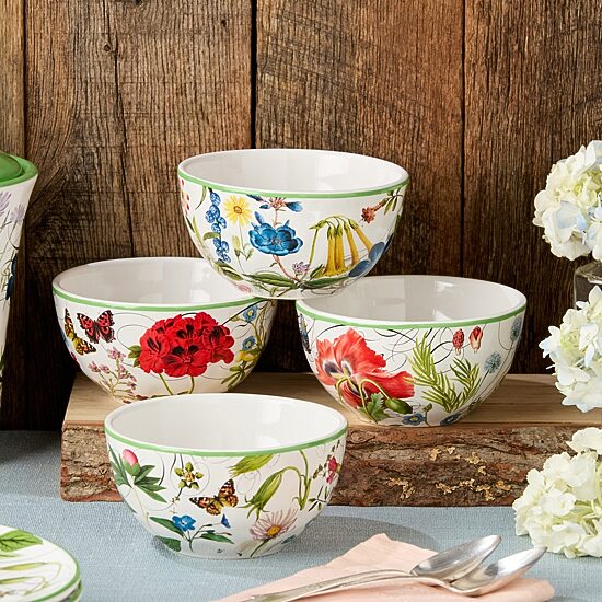Certified International Greenhouse 4-pc. Ceramic Ice Cream Bowl