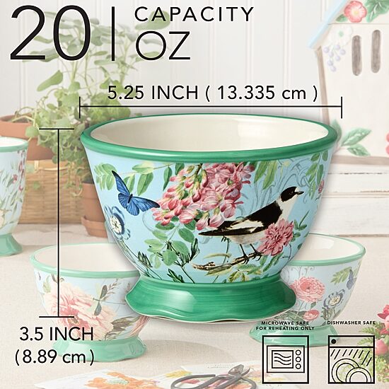 Certified International Flora 4-pc. Ceramic Ice Cream Bowl