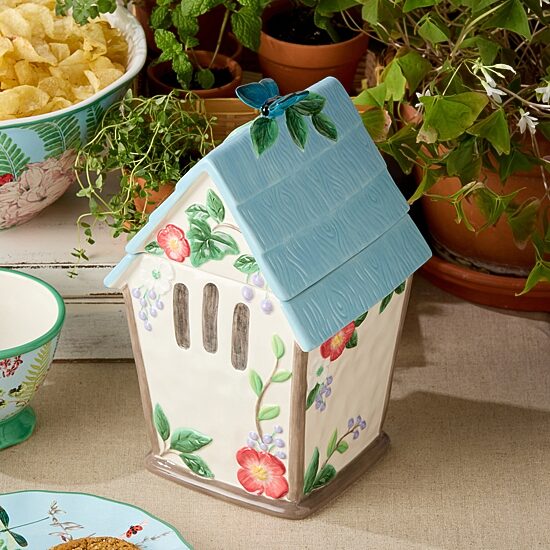 Certified International Flora Dishwasher Safe Ceramic Cookie Jar