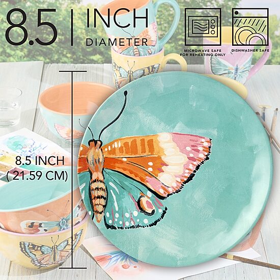 Certified International Butterflies 4-pc. Ceramic Salad Plate