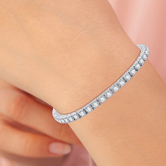 5 CT. T.W. Natural White Diamond 10K White or Yellow Gold 7.5 Inch Tennis Bracelet