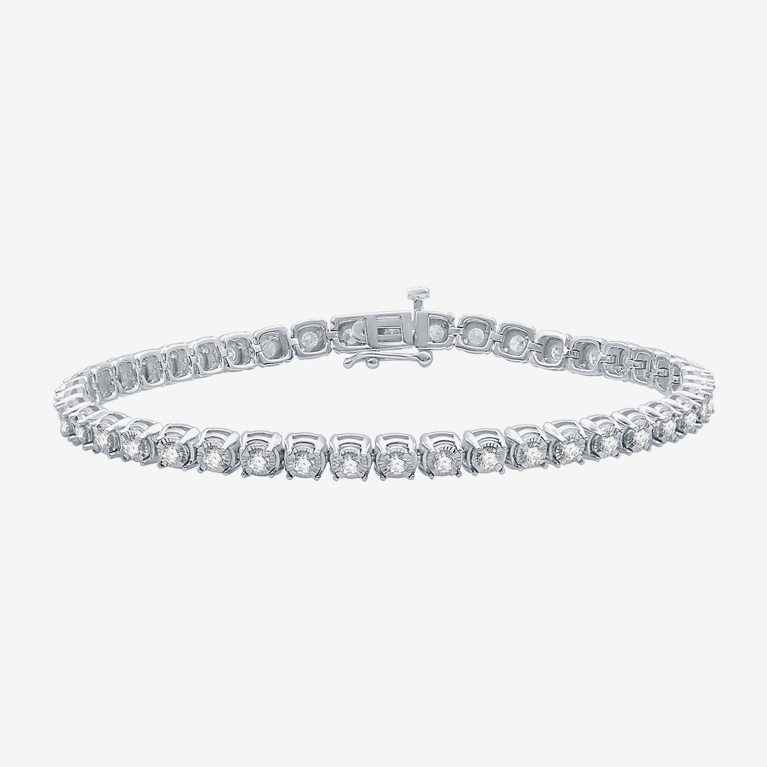 2 CT. T.W. Natural White Diamond 10K White or Yellow Gold 7.5 Inch Tennis Bracelet