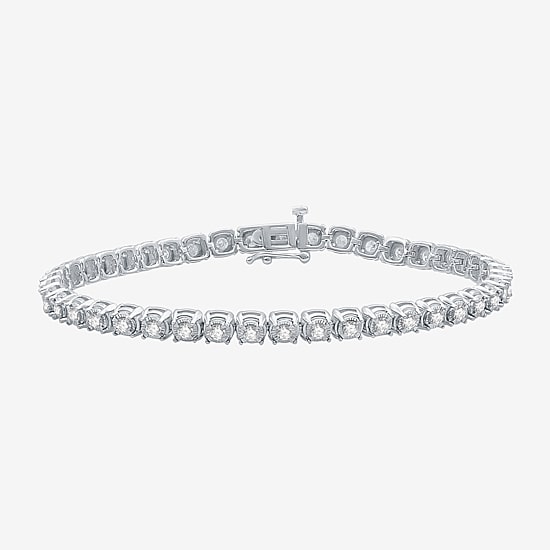 2 CT. T.W. Natural White Diamond 10K White or Yellow Gold 7.5 Inch Tennis Bracelet