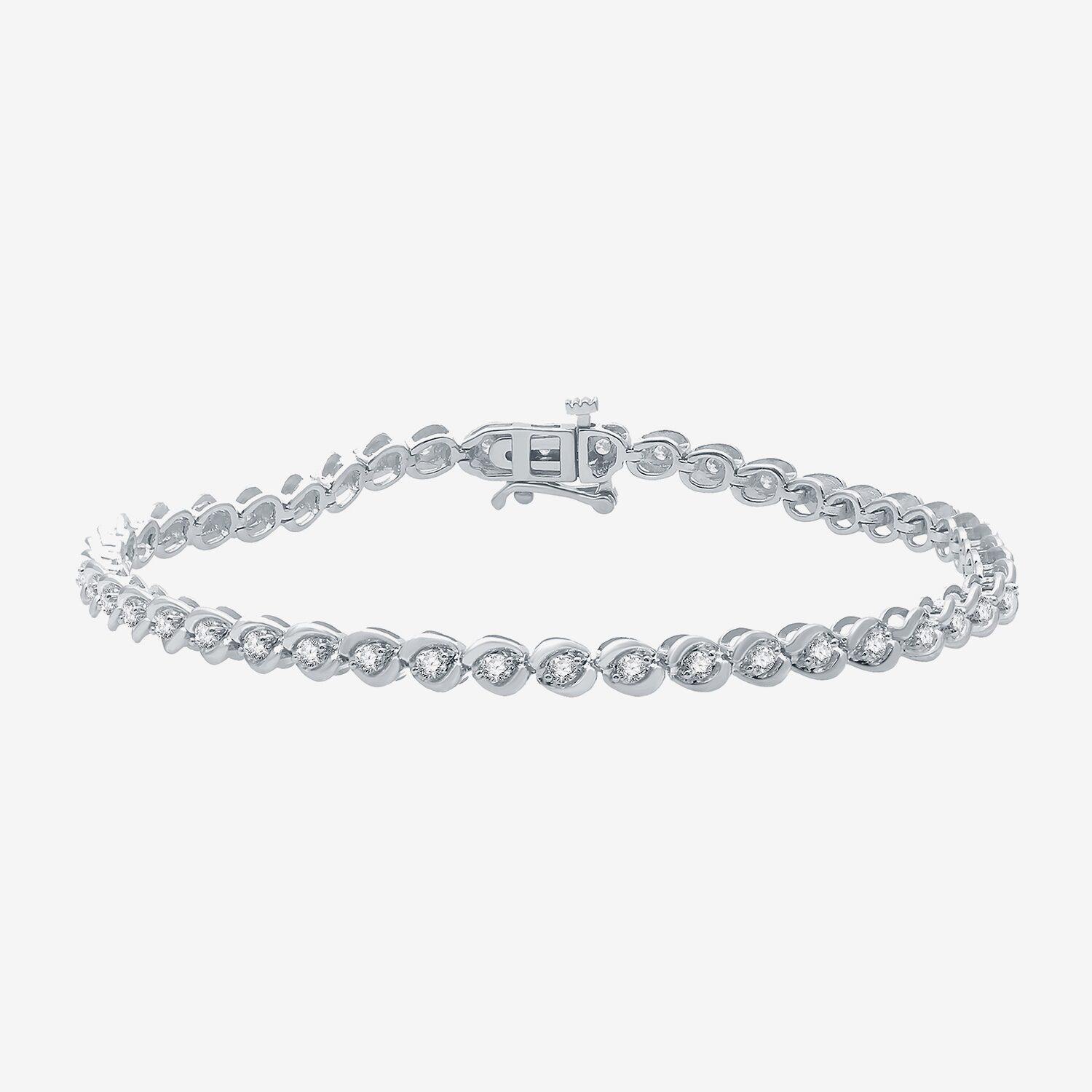 1 CT. T.W. Diamond Tennis Bracelet 10K White or Yellow Gold