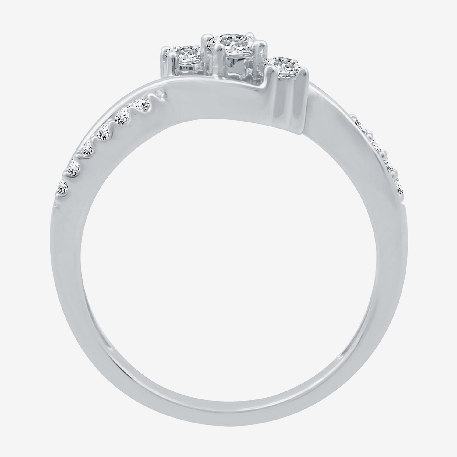 Love Lives Forever 1/3 CT.T.W. Natural Diamond 10K Gold 3-Stone Promise Ring