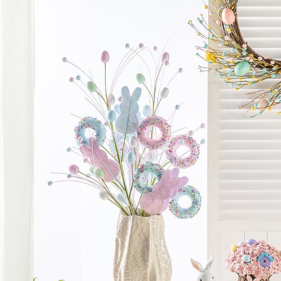 Glitzhome Glitter Egg, Bunny And Donuts Picks Pick