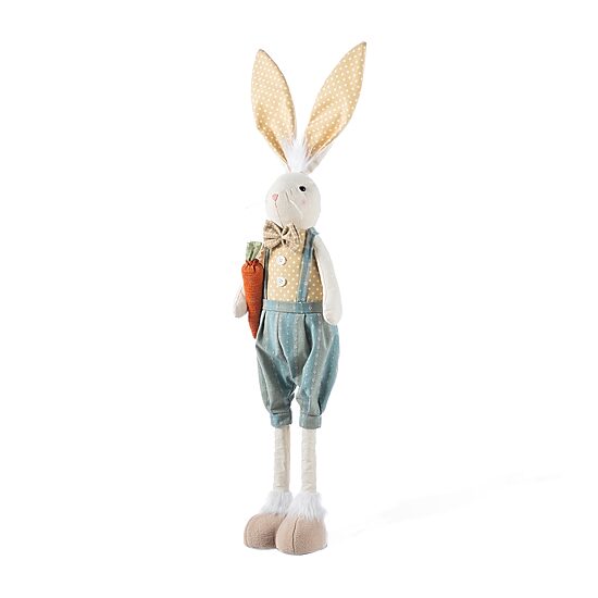 Glitzhome 33" Fabric Boy Bunny Easter Tabletop Decor