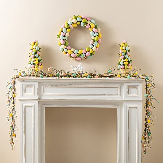 Glitzhome 72" Egg And Berries Easter Garland