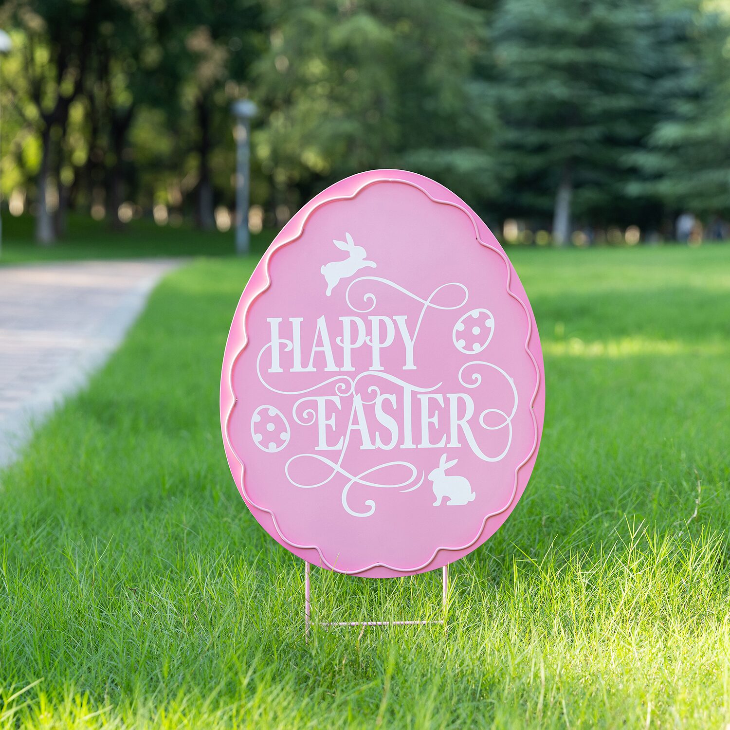 Glitzhome 24" Metal Egg Easter Yard Art