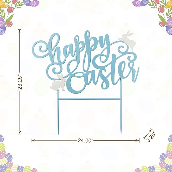 Glitzhome 24" Metal Easter Yard Art