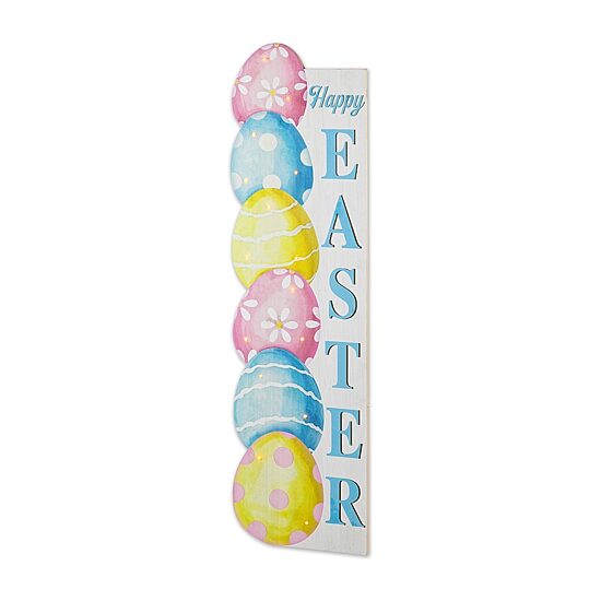 Glitzhome 42" Wooden Stacked Eggs Happy Easter Porch Sign