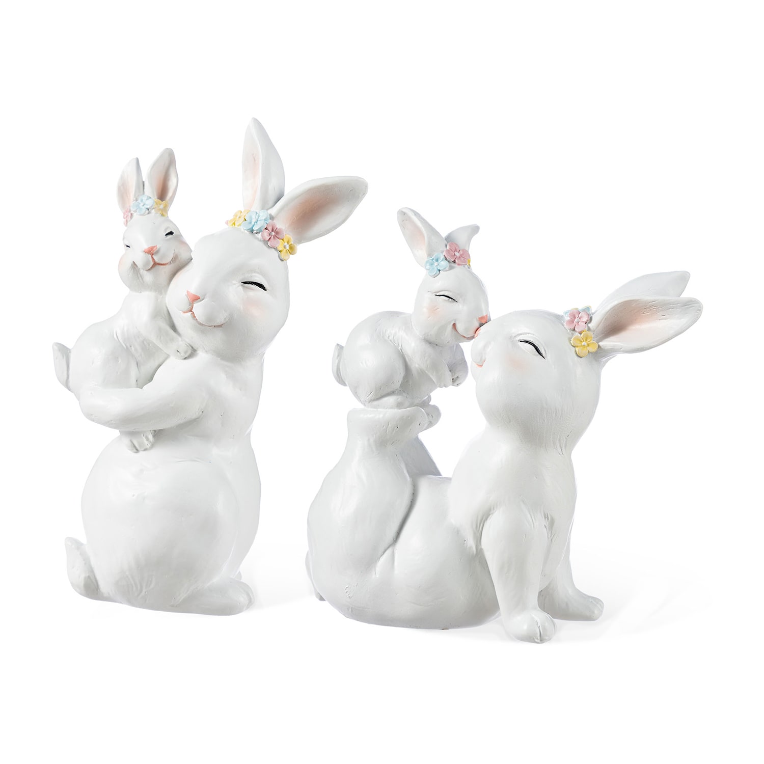 Glitzhome Bunny Mom And Baby Easter Tabletop Decor