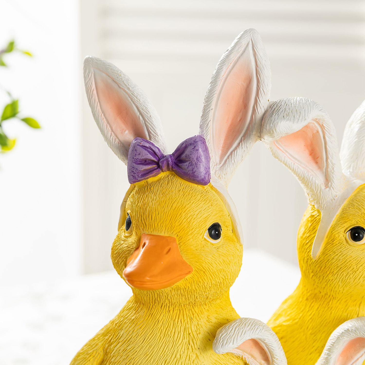 Glitzhome 12" Resin Duck Family Easter Tabletop Decor
