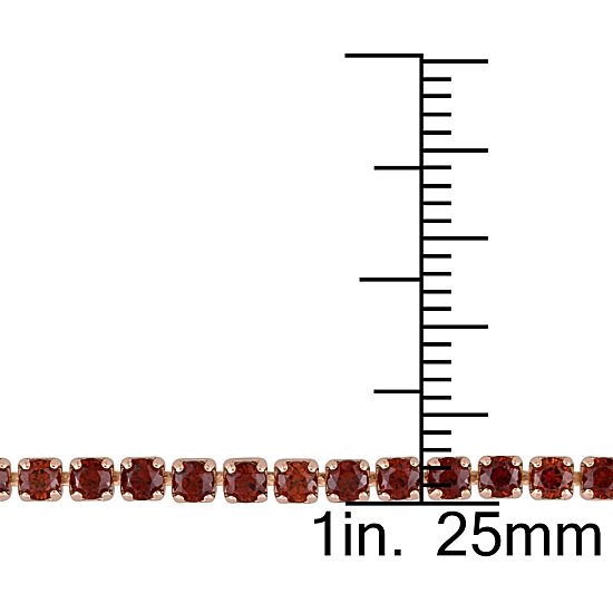 Womens Genuine Red Garnet Sterling Silver Bolo Bracelet