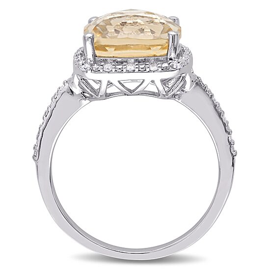 Womens 1/10 CT. T.W. Genuine Yellow Citrine Sterling Silver Cocktail Ring